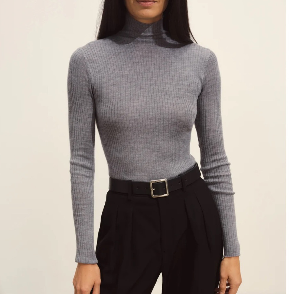 Buck Mason Featherweight Silk/Cashmere Turtleneck.